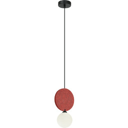 Lampa wisząca metalowa z filcem czerwona PND-59779-1M-RED