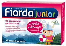 Fiorda Junior o smaku malinowym x15 pastylek
