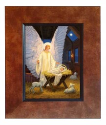 Anioł stróż z dzieciątkiem, obraz ceramiczny