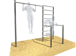 Drążek ogrodowy do podciągania z poręczami i drabinką