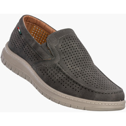 Mokasyny Męskie Ekoskóra Eleganckie Buty Półbuty Unisoft Szare