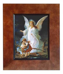 Anioł stróż z dziećmi, obraz ceramiczny