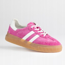 Sneakersy damskie trampki skóra GOODIN GD-XF-199 platforma fuxia