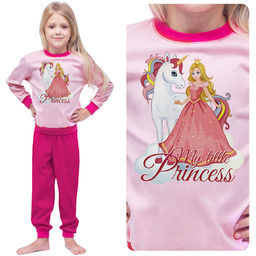 Piżama Ciepła Dziewczęca Dla Dziecka Długi Rękaw Bawełna