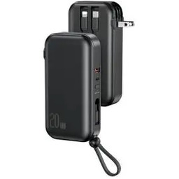 USAMS PB63 3w1 10000mAh 20W Wtyczka US/EU Czarny
