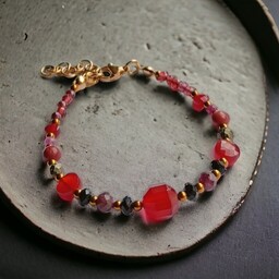 Pakamera SENSUAL : bransoletka z karneolem, granatem, rubinem.