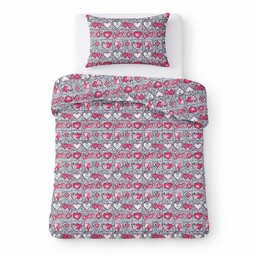 Karo Pościel z kory 140x200 szara w różowe