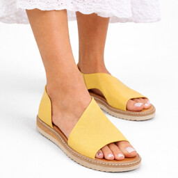 Artiker Żółte Sandały Wygodne Skórzane Buty