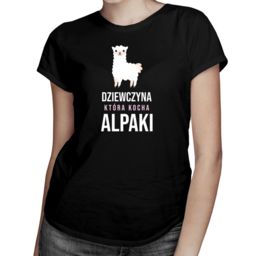 Dziewczyna, która kocha alpaki - damska koszulka