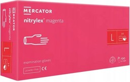 Mercator Rękawiczki nitrylowe L 100szt Magenta