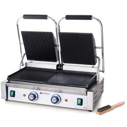 Grill elektryczny z płytą 1/2 ryflowaną i 1/2