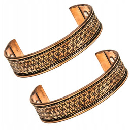 Bransoletka Magnetyczna Miedziana Kwiat Życia X2