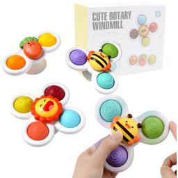 Fidget Spinner Z Przyssawką Sensoryczną Kąpiel Prezent Grzechotka