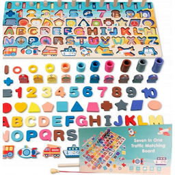 Układanka Montessori Klocki Puzzle Drewniane Trening Mózgu Rybki