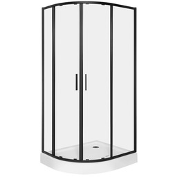 Kabina prysznicowa asymetrczyna z brodzikiem prawa 100x80 Solid