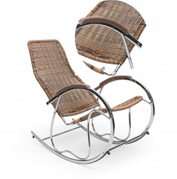 Bujany Fotel Bujak Ben Brązowy MIX rattan syntetyczny