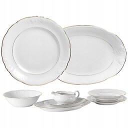 3616 Serwis Obiadowy 12/40 Złota Linia Fryderyka Porcelana