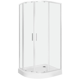 Kabina prysznicowa asymetrczyna z brodzikiem prawa 100x80 Solid