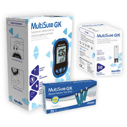 Ketometr Glukometr 2w1 Multisure GK glukoza ketony +