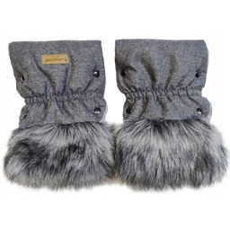 Mufki rękawiczki ocieplane na zimę do wózka szare