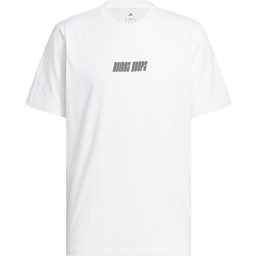 adidas Mężczyźni adidas Hoops Graphic Tee, White/Black, XL