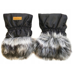 Mufki rękawiczki ocieplane na zimę do wózka czarne