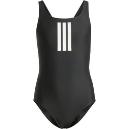 adidas Dziewczynki 3-Stripes Swimsuit Kids Swimwear, Black/White, 9-10