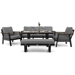 Zestaw mebli ogrodowych z aluminium PROVENCE czarny +