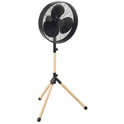 Wentylator stojący czarny Ø40 cm drewno