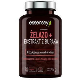 Essensey Żelazo + Ekstrakt z buraka, 90 kaps.