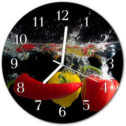 Zegar szklany okrągły Papryka