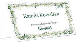 Winietki personalizowane składane na I Komunię Świętą -