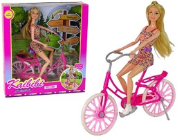 Lalka na Rowerze Różowa Import LEANToys