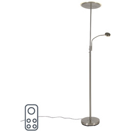 QAZQA Nowoczesna lampa podłogowa stalowa z wbudowanym LED