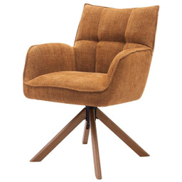 Krzesło obrotowe Marilla, drewniane nogi, rude (53240002)