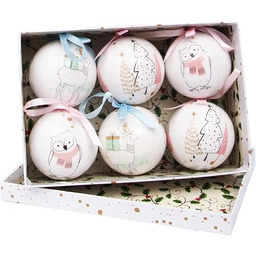 Ciao Zestaw 6 ozdobnych bombek do decoupage