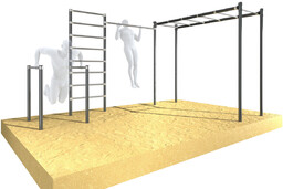 Drabinka gimnastyczna ogrodowa z drążkiem i poręczami OCYNK