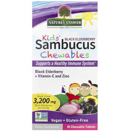 NATURE''S ANSWER Kid''s Sambucus Chewables, Black Elderberry -