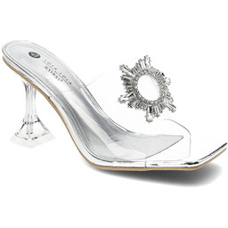 Sca''viola Srebrne Klapki Eleganckie Buty Damskie
