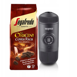 Podróżny ekspres Nanopresso kawa mielona Segafredo Le Origini