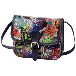 Skórzana damska listonoszka w motyle od Gregorio