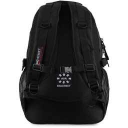 SZARO-CZARNY Solidny 3KOMOROWY plecak miejski SPORTOWY duży M83