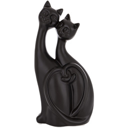 Figurka dekoracyjna kot koty ceramiczna czarna 30x14x8 168163
