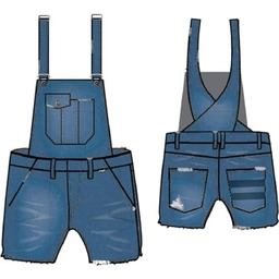Hurley W Oceancare jeansowe spodnie ogrodniczki krótkie