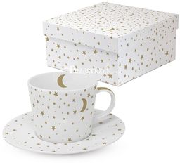 PORCELANOWA FILIŻANKA ESPRESSO ze SPODKIEM Moonlight ZŁOCONA 100