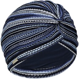 Turban z Dzianiny Multicolour by Seeberger, niebieski, One