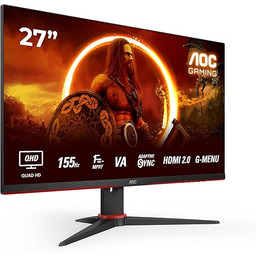 Aoc Q27G2E/BK Monitor, Czarny/Czerwony, 27" VA QHD