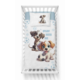 Detexpol Pościel bawełniana 90x120 5002 A Pieski biała