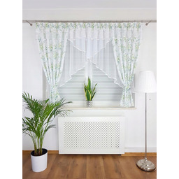 Firana Do Kuchni Do Salonu Woal Zielony Żółty