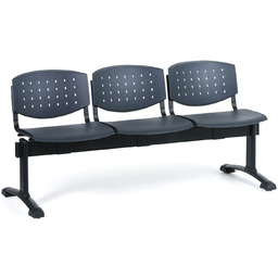 Ławka do poczekalni plastikowa TONY, 3 siedziska, szary